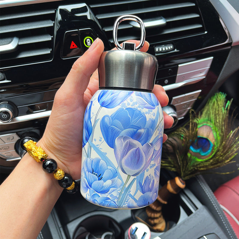 50% RABATT! 🍶 Mini-Thermosflasche mit Tragering – tragbar für Outdoor, Auto & unterwegs