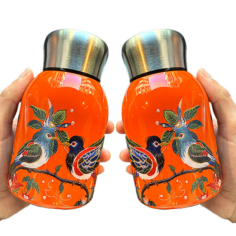 50% RABATT! 🍶 Mini-Thermosflasche mit Tragering – tragbar für Outdoor, Auto & unterwegs
