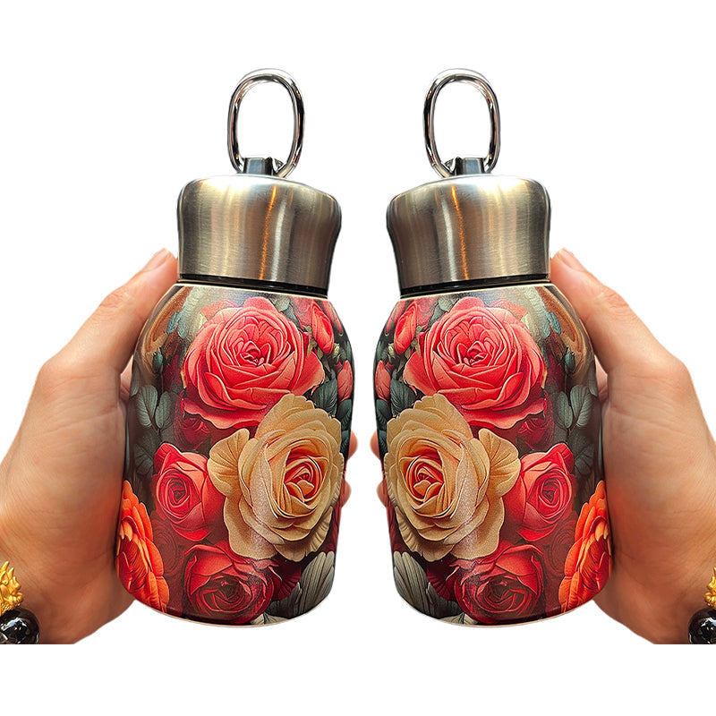 50% RABATT! 🍶 Mini-Thermosflasche mit Tragering – tragbar für Outdoor, Auto & unterwegs
