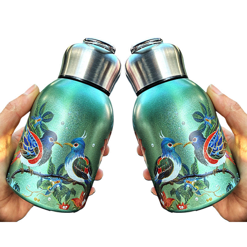 50% RABATT! 🍶 Mini-Thermosflasche mit Tragering – tragbar für Outdoor, Auto & unterwegs