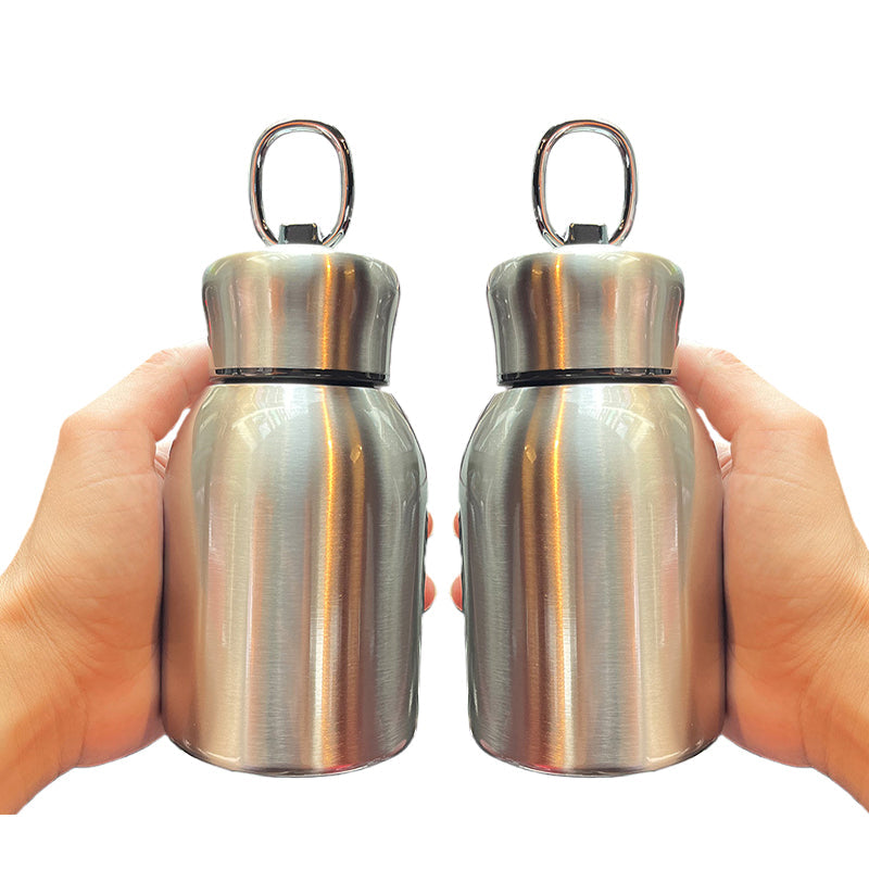 50% RABATT! 🍶 Mini-Thermosflasche mit Tragering – tragbar für Outdoor, Auto & unterwegs