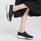 Bequeme Slip-On-Schuhe aus elastischem Mesh mit runder Zehenpartie für Damen