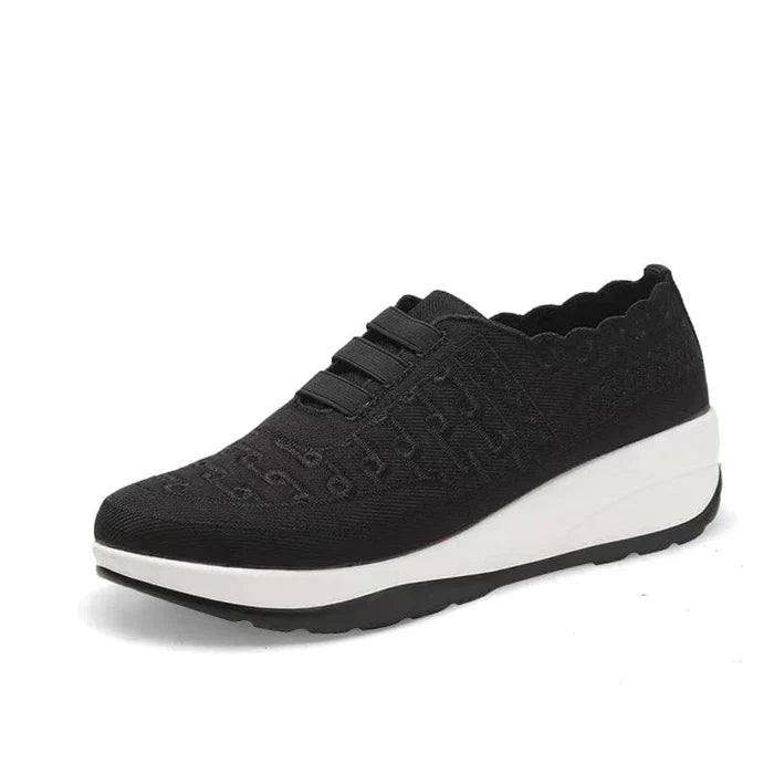 Bequeme Slip-On-Schuhe aus elastischem Mesh mit runder Zehenpartie für Damen