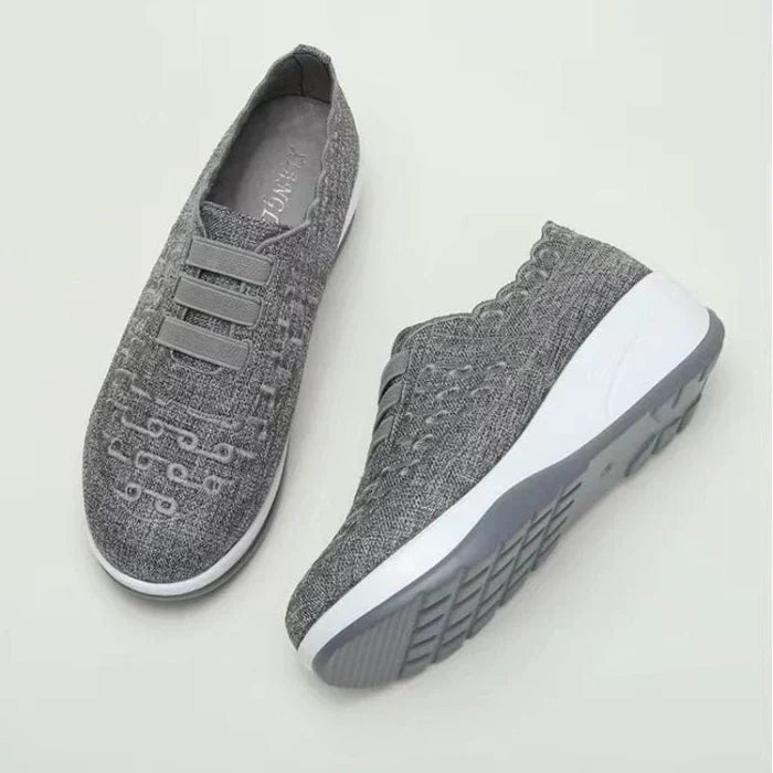 Bequeme Slip-On-Schuhe aus elastischem Mesh mit runder Zehenpartie für Damen