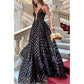 Polka-Dot-Maxikleid mit Spaghettiträgern