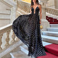 Polka-Dot-Maxikleid mit Spaghettiträgern