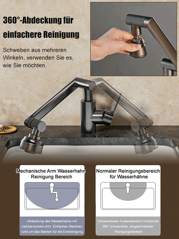 ⚡LIMITIERTES ANGEBOT: 1080° Dreh-Wasserhahn mit 4 Strahlarten | Für Küche & Bad