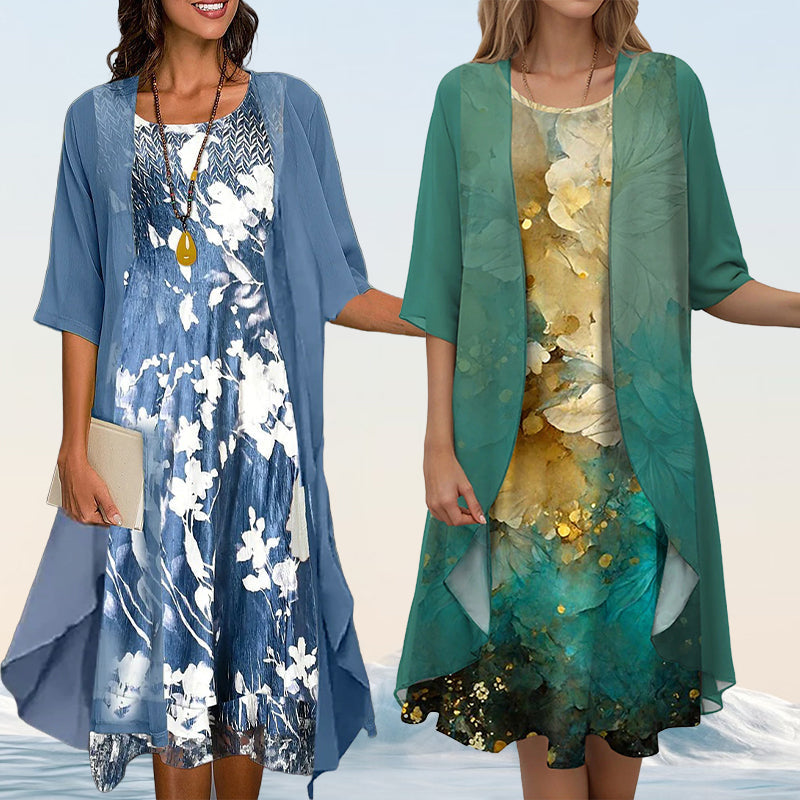 🌸Neue Modelle für den Bräutigam 2025👗Elegantes 2-teiliges Set: Halbarmbluse + Kleid