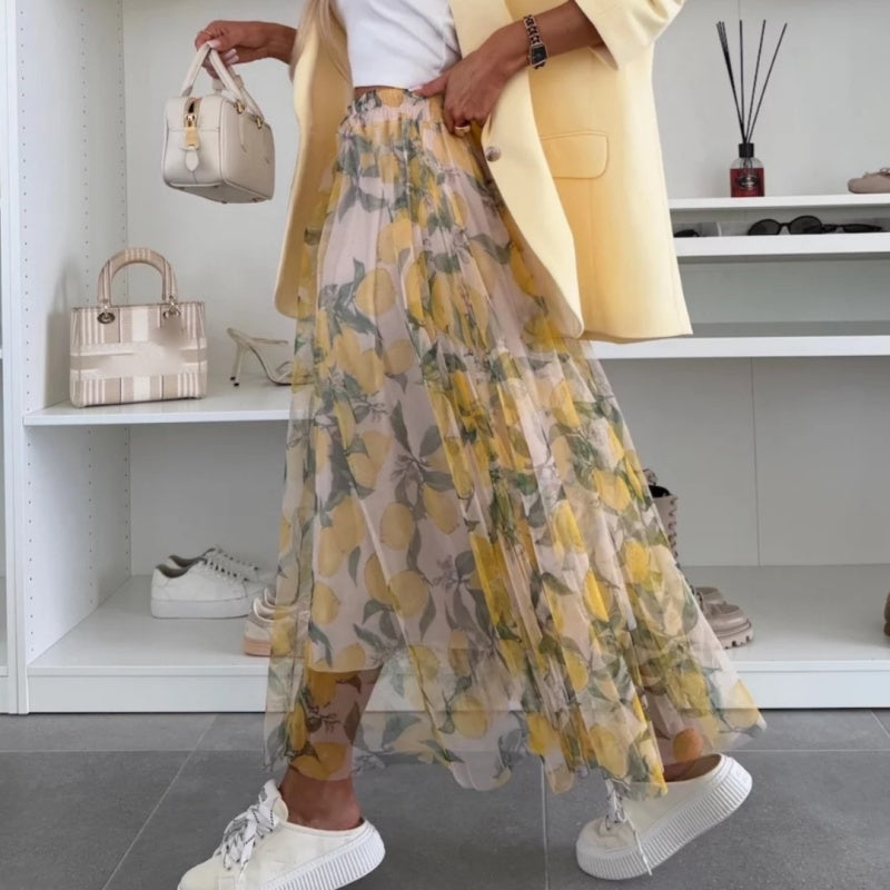 🌸LIMITIERTER Trend-Maxirock – Stylischer Druck & bequemer Gummibund | Nur kurze Zeit 50% Rabatt