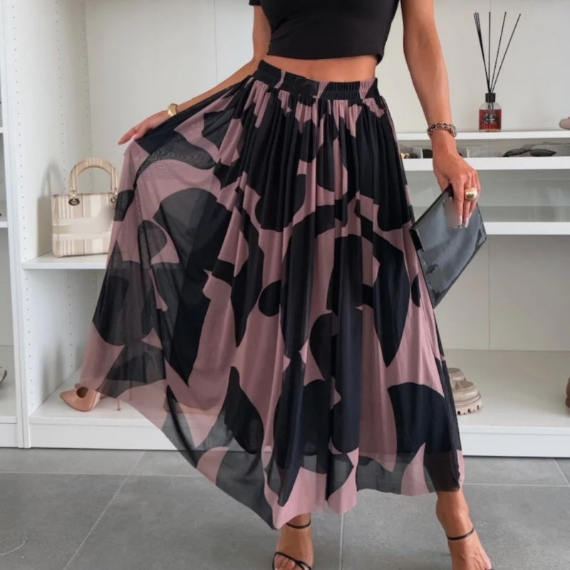 🌸LIMITIERTER Trend-Maxirock – Stylischer Druck & bequemer Gummibund | Nur kurze Zeit 50% Rabatt