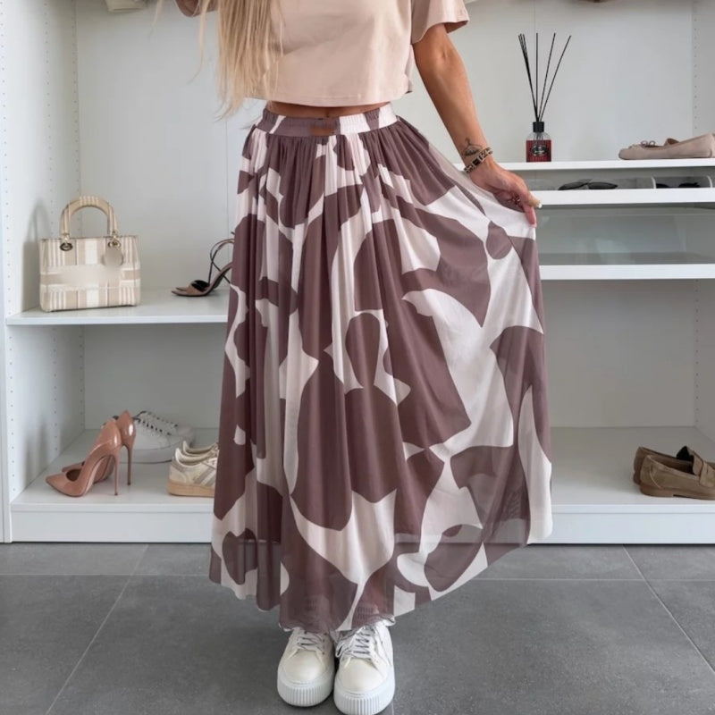 🌸LIMITIERTER Trend-Maxirock – Stylischer Druck & bequemer Gummibund | Nur kurze Zeit 50% Rabatt