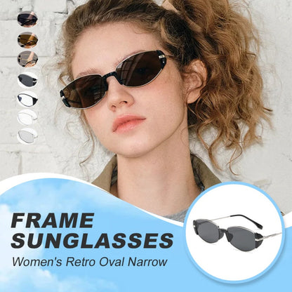 💗💃Ovale Retro-Sonnenbrille mit schmalem Rahmen für Damen