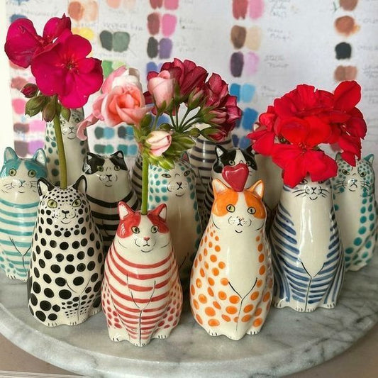 🔥Heißer Verkauf 50% Rabatt💝Katzenvase mit Punkten🐱