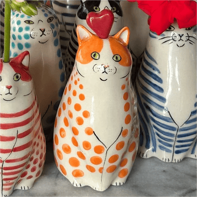 🔥Heißer Verkauf 50% Rabatt💝Katzenvase mit Punkten🐱