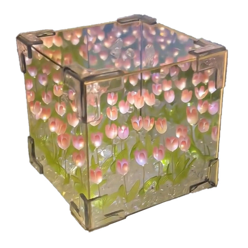 🌷 Oster-Sonderangebote 30% Rabatt! 🥚✨Magischer Würfel DIY Tulip Mirror Light