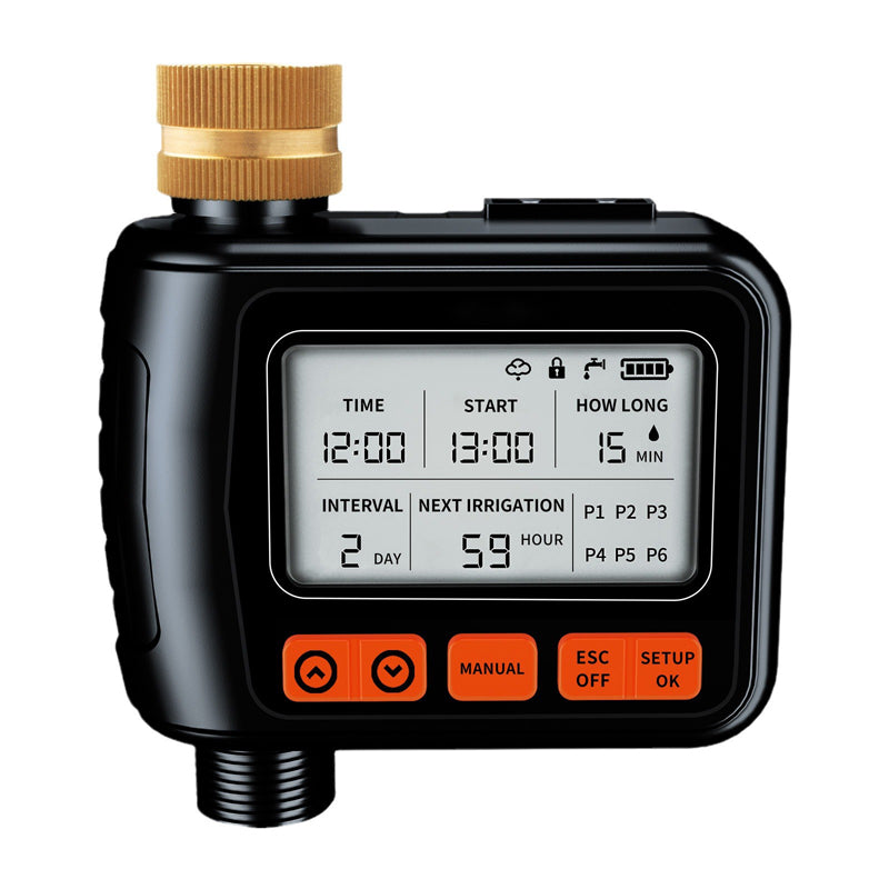 Bewässerungstimer mit großem LCD-Display für Gartenhaus