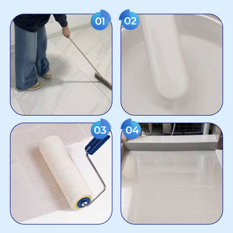 🛁🎨 Wasserbasierte Fliesenfarbe 2-in-1 – Wasserfester Fliesenlack zur Renovierung von Badfliesen und Böden
