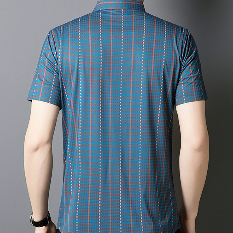 🔥2025 New Arrival🔥 Kühlendes kariertes Kurzarm-Knopfhemd für Männer