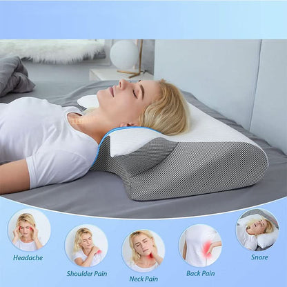 ⏰ 40 % RABATT – Nur für kurze Zeit ✨Memory Foam Nackenkissen 🌙 Ergonomisch & Langsam Rückfedernd für Seitenschläfer