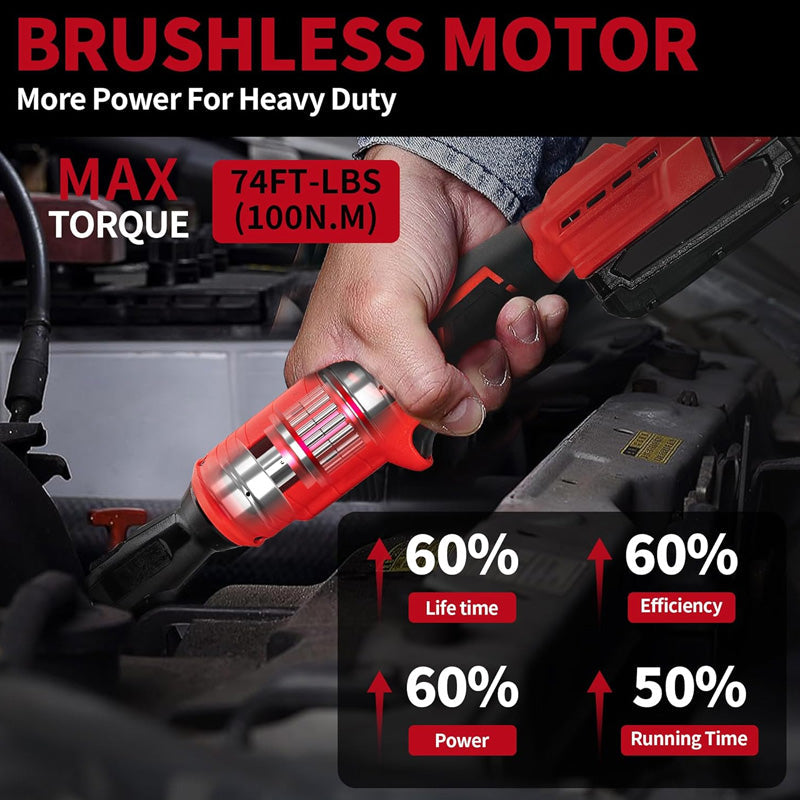 🔧 50% RABATT! ⚙️ 3/8" Akku-Ratschenschlüssel-Set – Bürstenloser Motor & leistungsstark – Ideal für enge Räume in Kfz-Reparatur oder Montage – inklusive Aufbewahrungskoffer 🔋