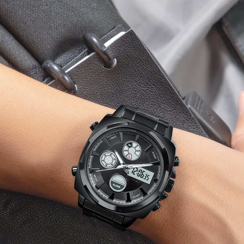 🎁【Vaterstag-Angebot】Herrenuhr – Analog-Digital mit Alarmfunktion
