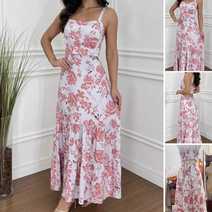 🏖️Sommer-Special👗 Damen-Blumenprint-Kleid mit Plisseesaum