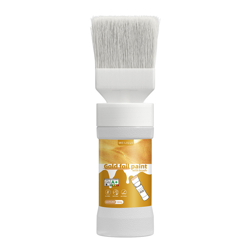 Wasserbasierende Metallic-Silber-Farbe mit integriertem Pinsel