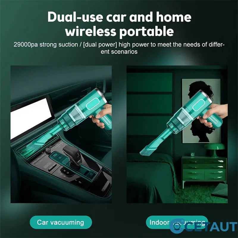 120W Super-Starker kabelloser Auto-Staubsauger - wiederaufladbarer Handstaubsauger mit Zyklon-Saugkraft - mühelose, ultra-portable Autoreinigungslösung für unterwegs