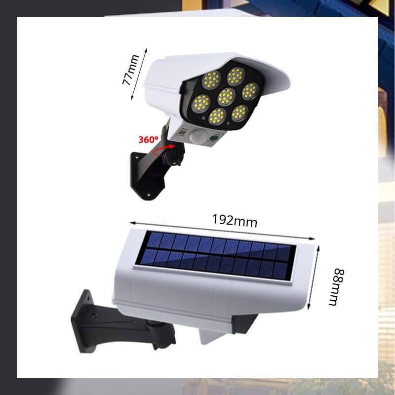 Solar LED Wandleuchte mit Bewegungsmelder – Kamera-Attrappe für Garten & Hof☀️💡