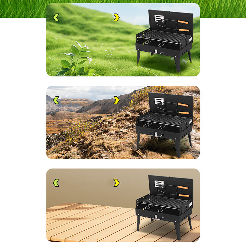 🔥 Tragbarer faltbarer Holzkohlegrill für Outdoor-Kochen 🍖