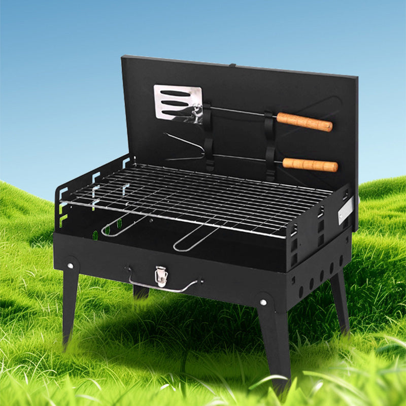 🔥 Tragbarer faltbarer Holzkohlegrill für Outdoor-Kochen 🍖