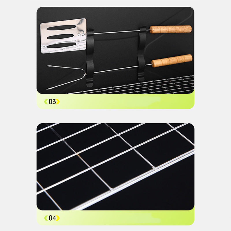 🔥 Tragbarer faltbarer Holzkohlegrill für Outdoor-Kochen 🍖