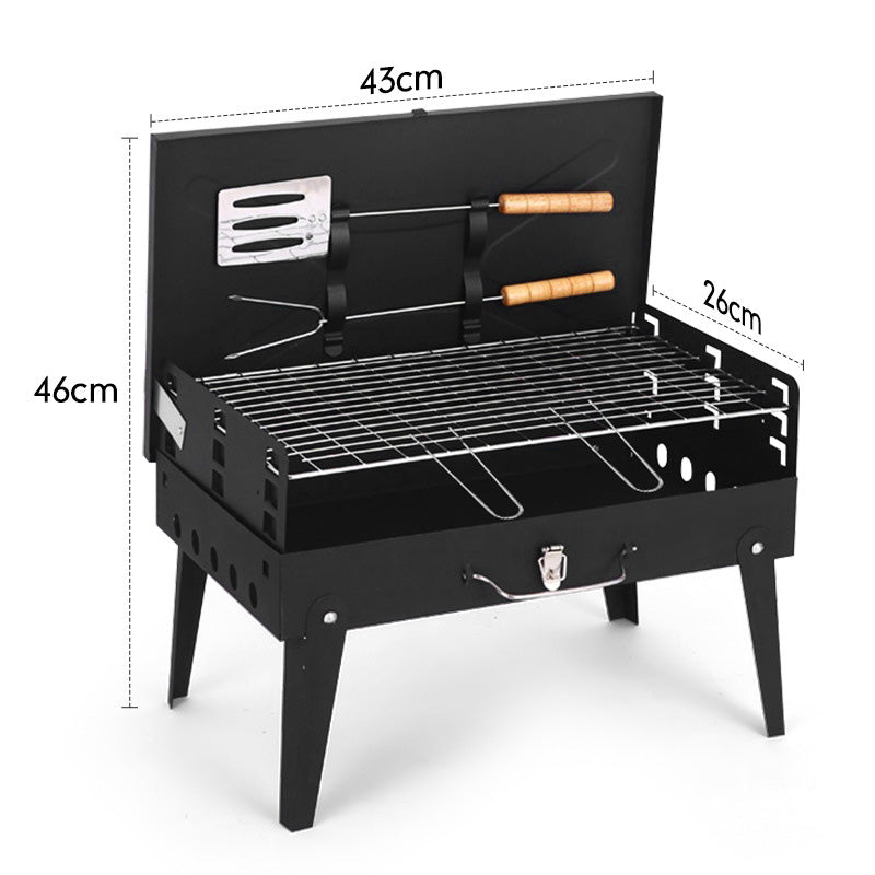 🔥 Tragbarer faltbarer Holzkohlegrill für Outdoor-Kochen 🍖