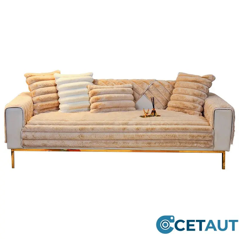 Kaninchen Pelz Anti-Rutsch Plüsch Sofa Abdeckung