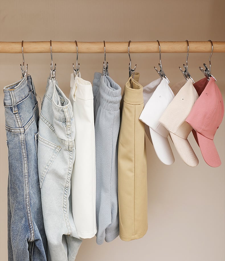 💥2025 Heißer Verkauf – 49 % Rabatt💥Edelstahl-Klemmen für Socken, Hüte & Hosen - Beschichtete Aufbewahrungsklammern (Schont Oberflächen)