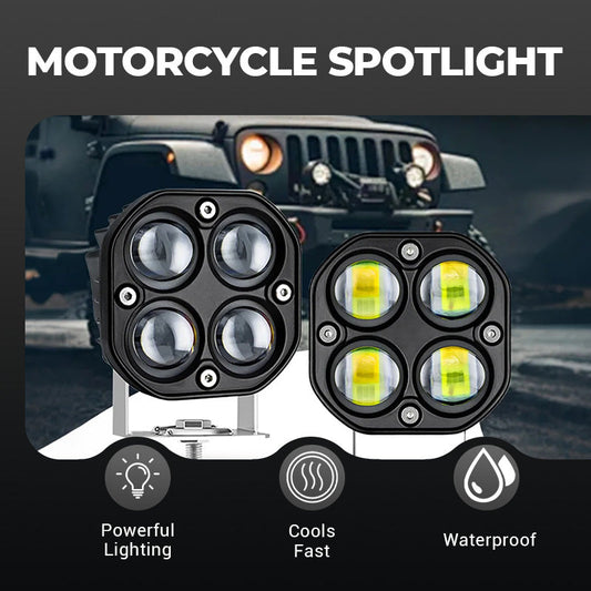 4-LED Motorradscheinwerfer (40W, 4000LM, IP67) – Aluminiumgehäuse, 6000K Tageslichtweiß