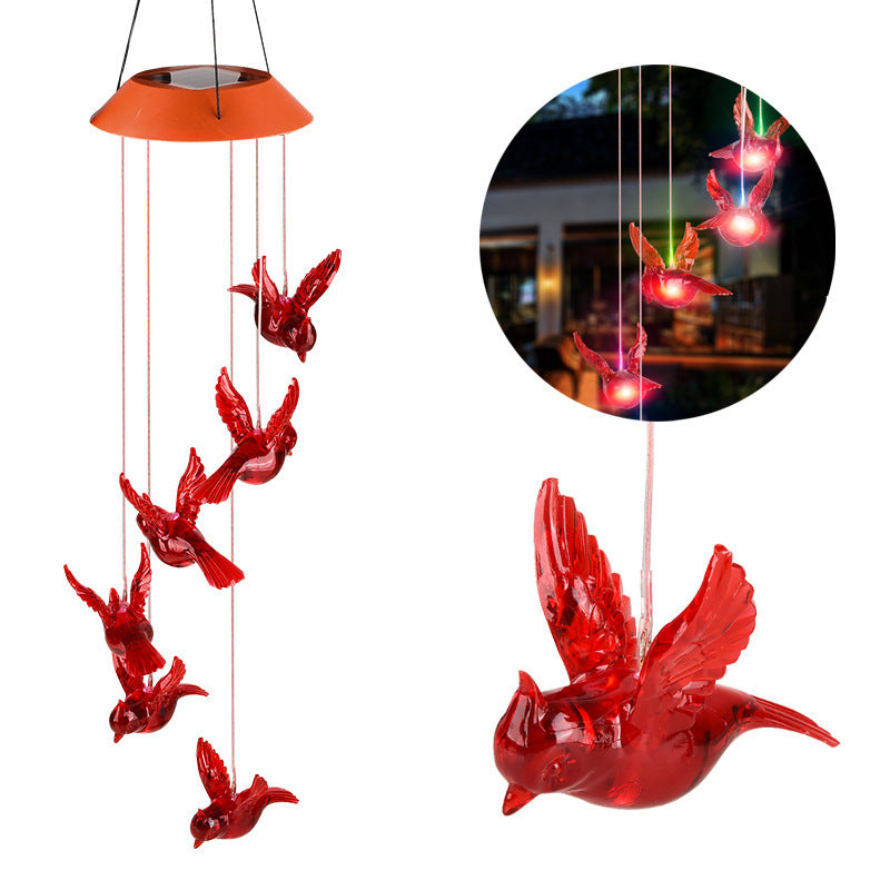 🦋 Verschönern Sie Ihren Garten – ✨ Kreative Vogel-Design-Solar-Windspiel