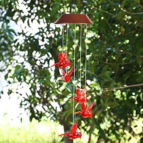 🦋 Verschönern Sie Ihren Garten – ✨ Kreative Vogel-Design-Solar-Windspiel