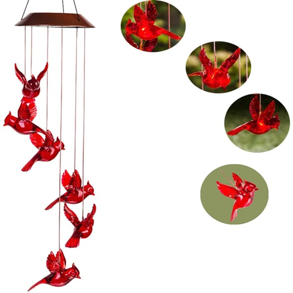 🦋 Verschönern Sie Ihren Garten – ✨ Kreative Vogel-Design-Solar-Windspiel
