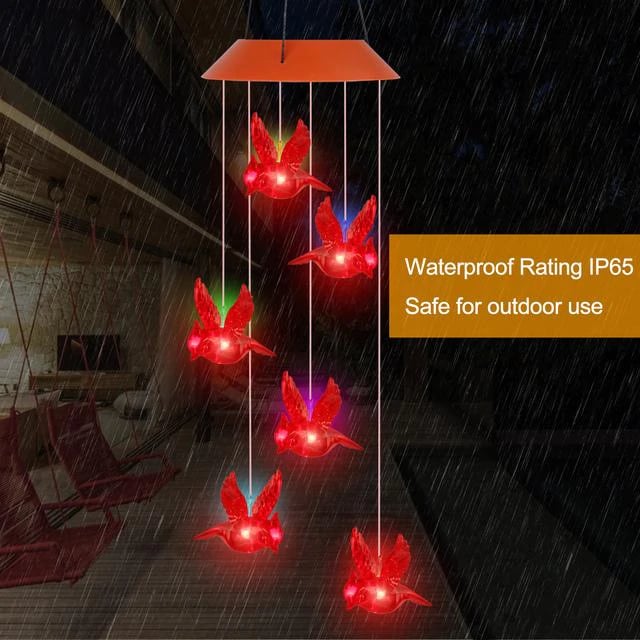 🦋 Verschönern Sie Ihren Garten – ✨ Kreative Vogel-Design-Solar-Windspiel