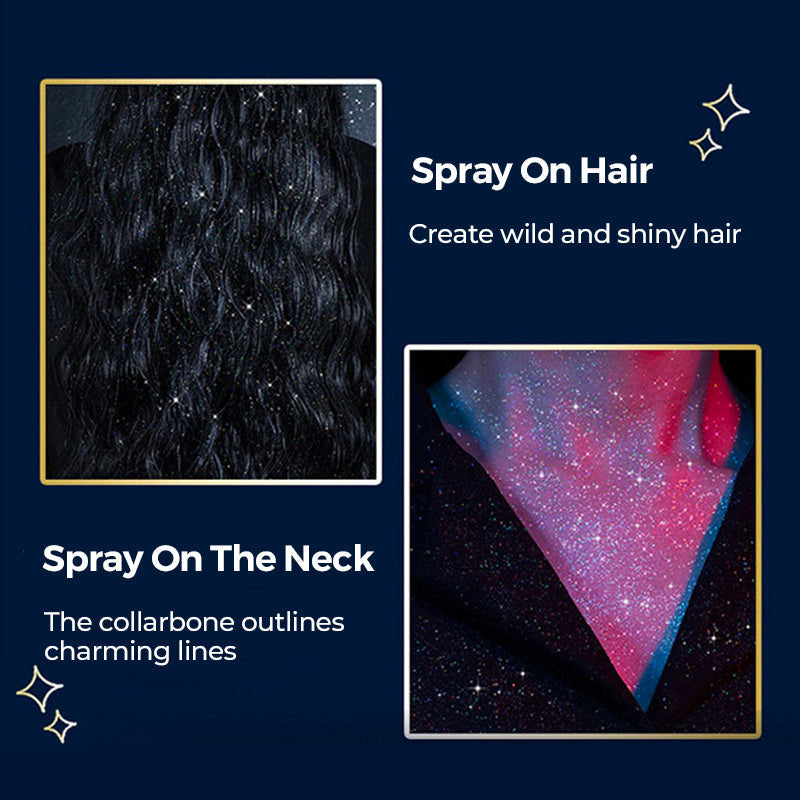 ✨🎪 Festival-taugliches BodyGlitzerspray: Langanhaltender Glanz (2er-Pack)