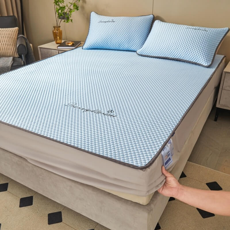 🔥 50% RABATT❄️ Kühlende Sommerbettwäsche im 3-teiligen Spannbettlaken-Set – mit Noppenstruktur für sanfte Massagewirkung & atmungsaktiver Kühlfaser, waschbar & komfortabel 🛏️