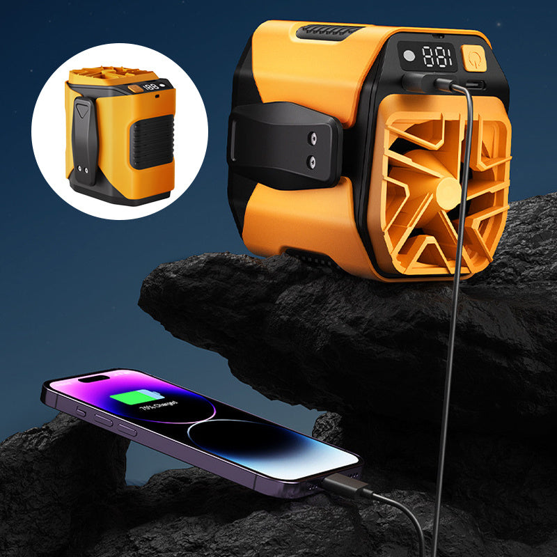 🌀 Leistungsstarker Hüftventilator mit 100 Geschwindigkeitsstufen – USB-C aufladbar, extrem starker Luftstrom, ideal für Baustelle, Outdoor & Reisen ⚡