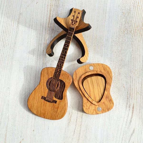 🎁Mini Cute Edition Holz-Gitarrenplektrum-Etui🎸