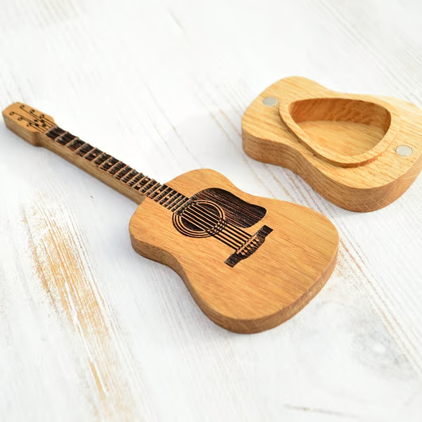 🎁Mini Cute Edition Holz-Gitarrenplektrum-Etui🎸
