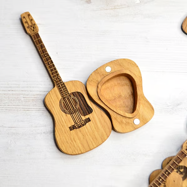 🎁Mini Cute Edition Holz-Gitarrenplektrum-Etui🎸