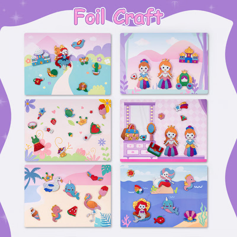 ✨ Glitzerndes Zauber-Set: Kreative Folienbilder für kleine Künstler(3-9 Jahre)