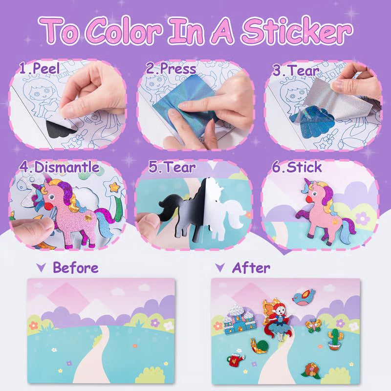 ✨ Glitzerndes Zauber-Set: Kreative Folienbilder für kleine Künstler(3-9 Jahre)