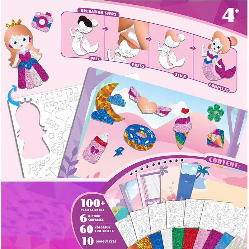 ✨ Glitzerndes Zauber-Set: Kreative Folienbilder für kleine Künstler(3-9 Jahre)