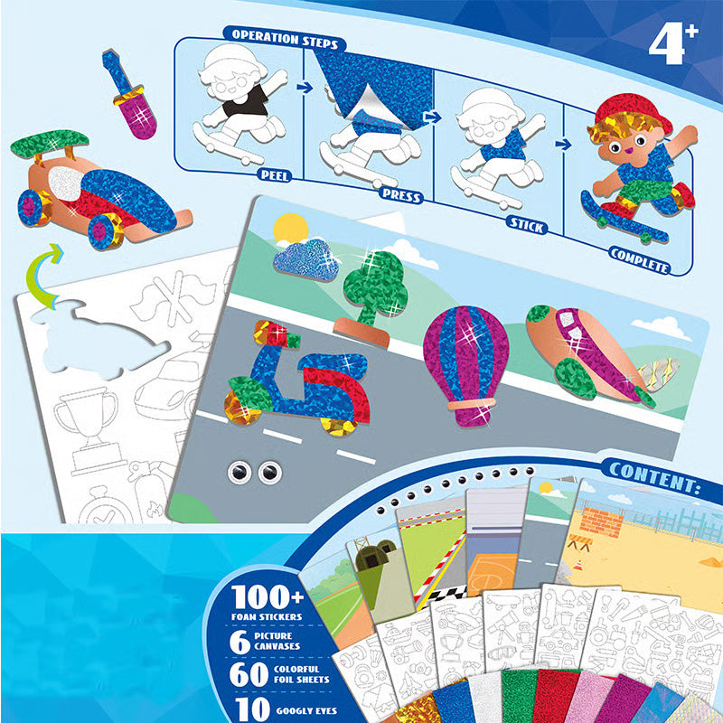 ✨ Glitzerndes Zauber-Set: Kreative Folienbilder für kleine Künstler(3-9 Jahre)